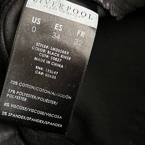 Liverpool Women’s the Straight Pull On Jeans in Black Rinse | 0/26 - Picture 5 of 8